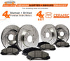 Max Brakes Front & Rear Performance Brake Kit [ Premium Slotted Drilled Rotors + Ceramic Pads ] KT005933 | Fits: 2004 04 2005 05 2006 06 Acura TL w/Automatic Transmission Models