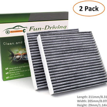 2 Pack Cabin air filter for Honda Civic(2016-2018),CR-V (2017),CR-Z(2011-2016),Fit(2009-2018),HR-V(2016-2018),Insight(2010-2014),Replace CF11182,CP182,80292-TF0-G01
