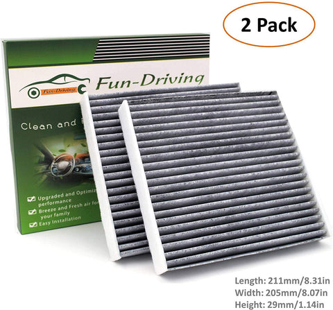 2 Pack Cabin air filter for Honda Civic(2016-2018),CR-V (2017),CR-Z(2011-2016),Fit(2009-2018),HR-V(2016-2018),Insight(2010-2014),Replace CF11182,CP182,80292-TF0-G01