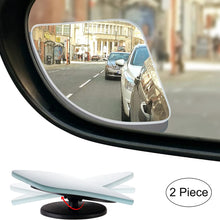 Dependable Direct HD Frameless Blind Spot Mirror - Fan Shaped 2.5" Convex Glass Mirror - Two-Way Design (Fixed and 360° Adjustable Angle Use) - Rear View - Pack of 2