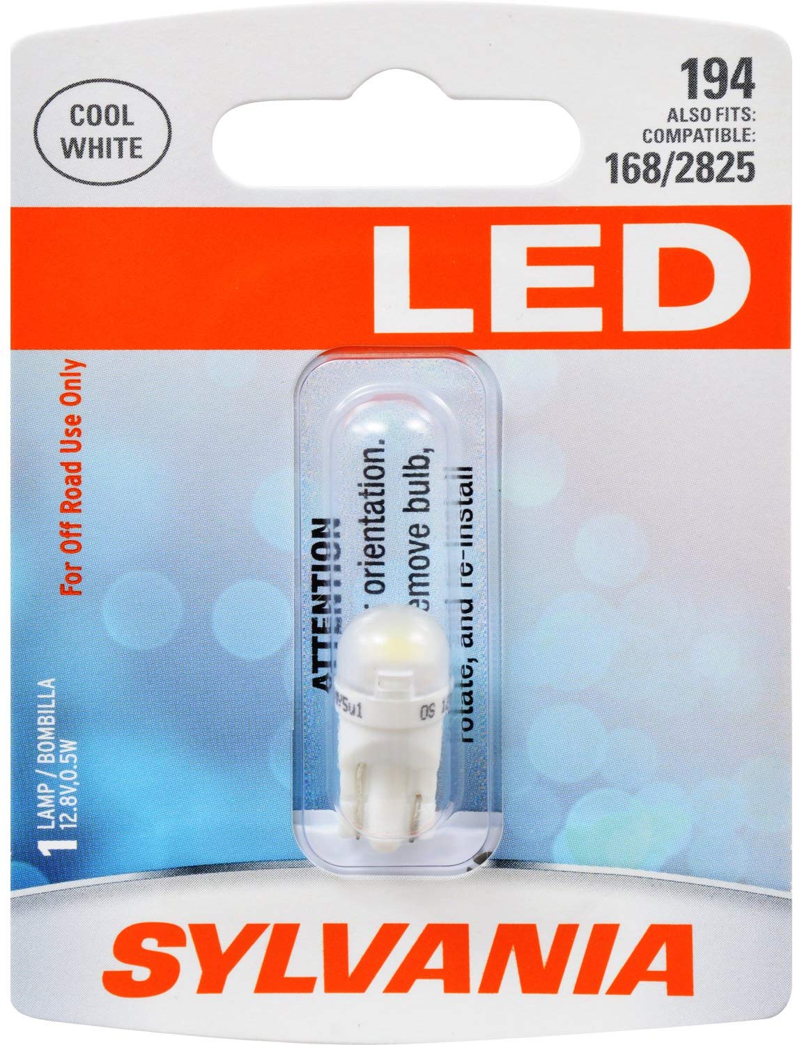 SYLVANIA 194 T10 W5W White LED Bulb, (Contains 1 Bulb)