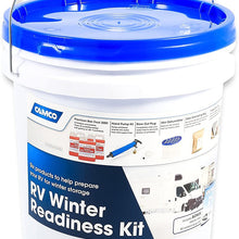 Camco 36190 RV Winter Readiness Kit - Includes Antifreeze Concentrate and Hand Pump, Blow Out Plug, Dehumidifier and More - Comes with Bonus Winterizing Guide
