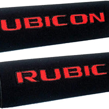 OZ-USA Red Rubicon Logo for JK JKU Black Neoprene Automotive Seat Belt Covers Safety Cushion Shoulder Pad Travel Bag Straps