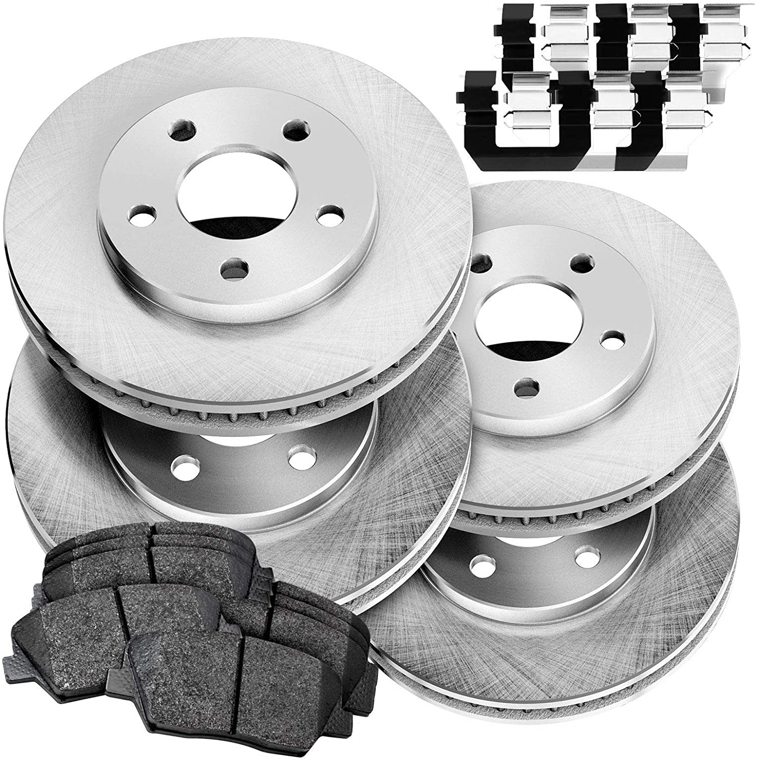 Fit 2004-2010 Toyota Sienna Front Rear PSport Blank Brake Rotors Kit+Ceramic Pads