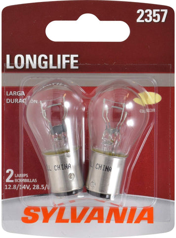 SYLVANIA - 2357 Long Life Miniature - Bulb, Ideal for Daytime Running Lights (DRL) and Back-Up/Reverse Lights (Contains 2 Bulbs)