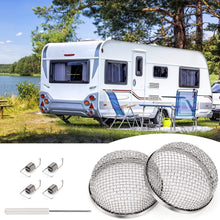 Kohree Flying Insect Screen Bug Screen RV Furnace Vent Cover Replacement RV Camper Heater Exhaust Screen Cover, 2 Packs 2.8 Inch Stainless Steel Mesh Screen with Installation Tool