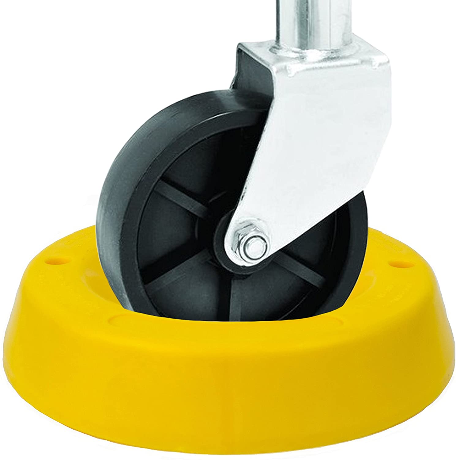 BUNKERWALL Trailer Tongue Jack Wheel Dock for Travel Trailer Jack Caster - High Visibility Yellow