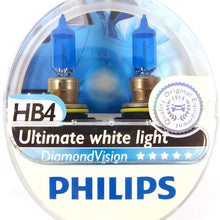 Philips Diamond Vision 5000K Ultimate White Halogen Bulbs 9006 HB4 (Pack of 2)