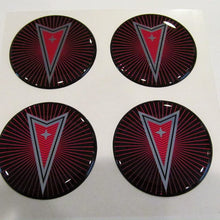 Pontiac Starburst Style Wheel Rim Center Decal Sticker 43mm Set of 4 Red & Silver