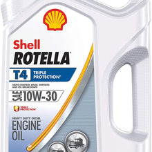 Shell Rotella T4 Triple Protection Conventional 10W-30 Diesel Engine Oil (1-Gallon, Single Pack)