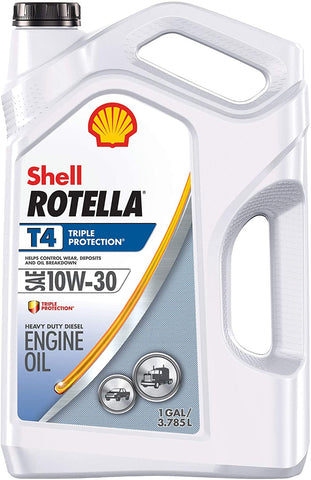 Shell Rotella T4 Triple Protection Conventional 10W-30 Diesel Engine Oil (1-Gallon, Single Pack)