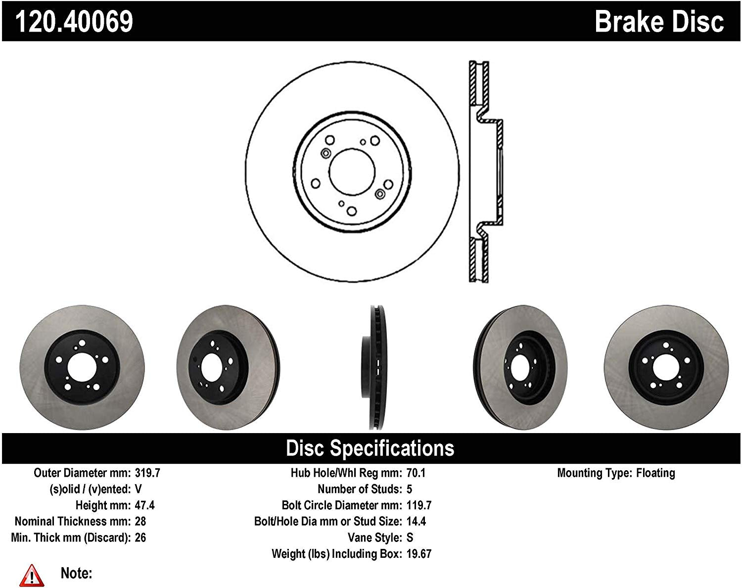 StopTech 120.40069 Premium Rotors