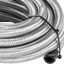 Happybuy AN8 20Ft Fuel Line Hose Kit - Stainless Steel Nylon Braided AN-8 Gas Oil Fuel Line Hose with 10PCS Aluminum Hose End Fitting Adapters Fuel Line Set (20Ft Silver)