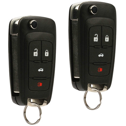 Car Key Fob Keyless Entry Remote Flip fits 2010-2017 Buick Allure Encore Lacrosse Regal Verano/Chevy Camaro Cruze Equinox Impala Malibu Sonic/GMC Terrain (OHT01060512), Set of 2