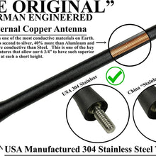 The Original 6 3/4 Inch - Car Wash Proof Short EPDM Rubber Antenna - USA Stainless Steel Threading - Powerful Internal Copper Coil/Premium Reception