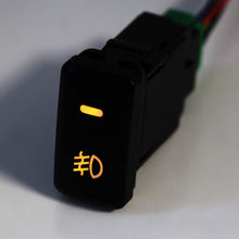 iJDMTOY (1) Factory Style 4-Pole 12V Push Button Switch w/LED Background Indicator Lights For Fog Lights, DRL, LED Light Bar, etc (39mm Standard Size)