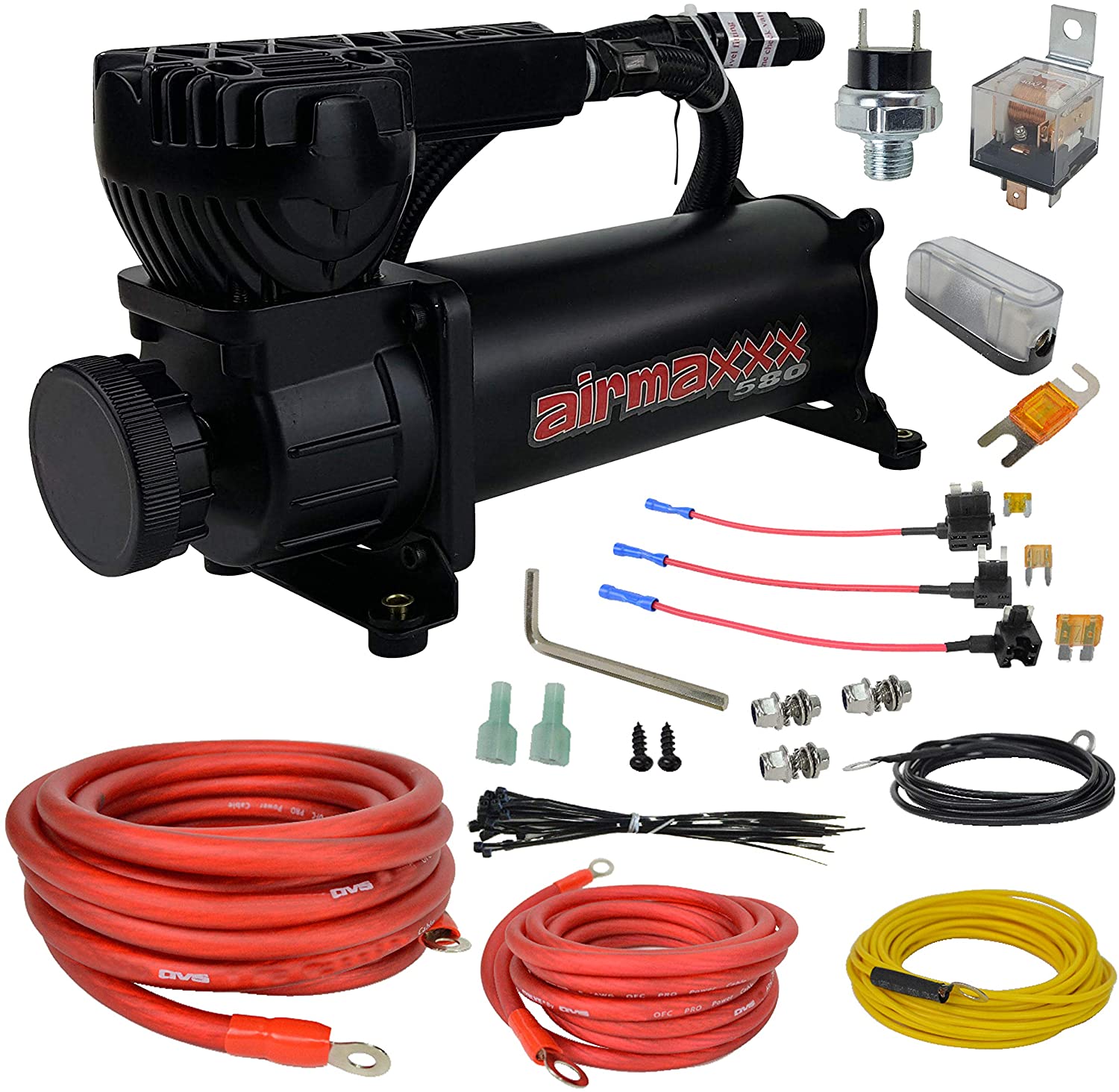 airmaxxx 580 air Compressor & AVS Single Compressor Wiring kit (Black)