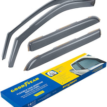 Goodyear Shatterproof in-Channel Window Deflectors for Trucks Dodge RAM 2009-2018 Crew Cab Truck 1500 2500 3500, Rain Guards, Window Visor, Vent Deflector, Accessories 4 Pieces – GY003404