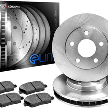 R1 Concepts KEOE11136 Eline Series Replacement Rotors And Ceramic Pads Kit - Front
