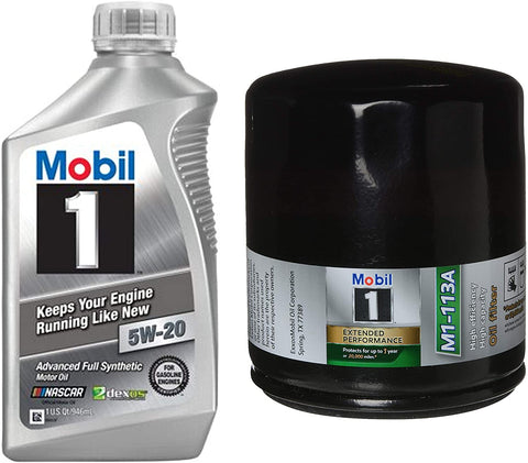 Mobil 1 Advanced Full Synthetic Motor Oil 5W-20, 1-Quart, Single Bundle M1-113A Extended Performance Oil Filter