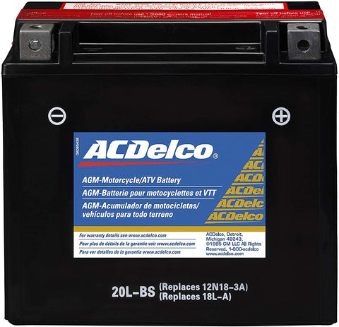 ACDelco ATX20LBS Specialty AGM Powersports JIS 20L-BS Battery