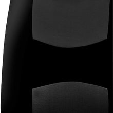 FH Group FB050102 + F11306 Flat Cloth Seat Covers (Black) Front Set – Universal Fit for Cars Trucks & SUVs