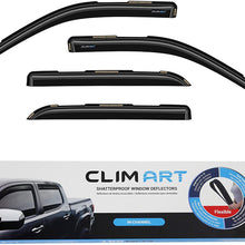 CLIM ART in-Channel Incredibly Durable Rain Guards for Dodge RAM 09-18 1500 Crew Cab, Mega Cab, Original Window Deflectors, Vent Deflector Window Visor, Dark Smoke, Truck Accessories, 4 pcs. - 609006