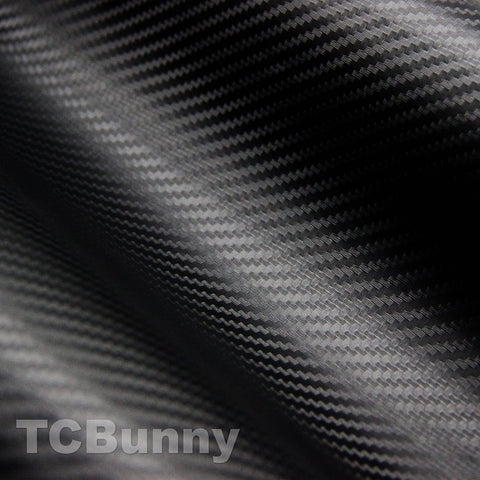 TCBunny CFW-1515-BK 60 x 60 Inches 0.15mm Thickness Black 3D Carbon Fiber Hood Roof Trunk Vinyl Film Wrap-60 x 60In (5 x 5FT) Sheet Twill Weave