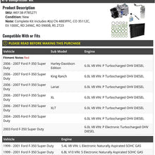 A/C Compressor Kit - Compatible with 1999-2001, 2003-2007 Ford F350 Super Duty