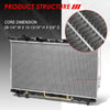 Replacement for Sonata/Optima 1-7/16 inches Inlet OE Style Aluminum Direct Replacement Racing Radiator