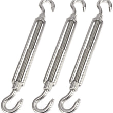 X AUTOHAUX 3pcs M10x1.5 Car 304 Stainless Steel Hook and Hook Turnbuckle Wire Rope Tension