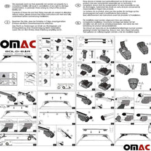 OMAC Automotive Exterior Accessories Roof Rack Crossbars | Aluminum Black Roof Top Cargo Racks | Luggage Ski Kayak Bike Carriers Set 2 Pcs | Fits Porsche Cayenne 2019-2021