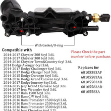 5184294AE Engine Oil Cooler and Oil Filter Housing Adapter Assembly with Gaskets Sensor-Compatible with 2011-2013 3.6L V6 Chrysler 200 300, Dodge Journey, Avenger, Durango, Cherokee, Wrangler, Ram