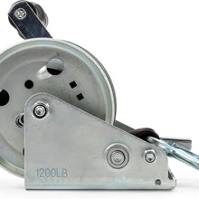 Camco Heavy Duty Steel Marine Towing Winch- Corrosion Resistant | 1,2000 lb Capacity| Durable Gears Resist Wear & Tear| Resilient & UV Resistant 20’ Strap - (50001)