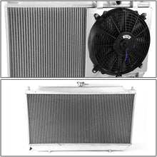 DNA Motoring RA+FS-AI90-MT-2 2-Row Radiator with Fan Shroud