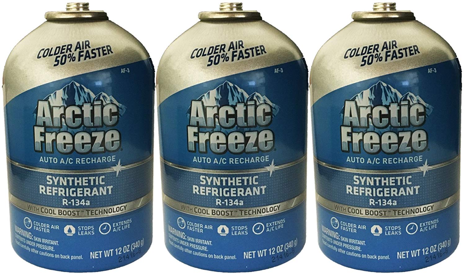 Interdynamics (AF-3) Arctic R-134a Ultra Synthetic Freeze Refrigerant - 12 oz. 3 Cans