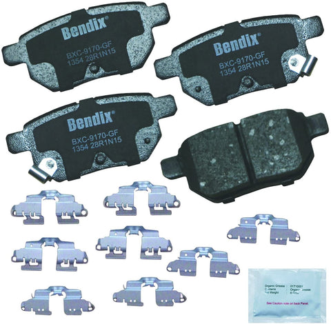 Bendix Premium Copper Free CFC1354 Ceramic Brake Pad (with Installation Hardware Rear)