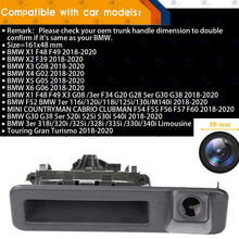 HD 1280x720p Rear Reversing Backup Camera Rearview Trunk Handle Replacement Camera Night Vision Ip68 Waterproof for BMW X1 F48 /BMW 1er F20 F21 BMW 3er F30 BMW 5er F10 2018-2019
