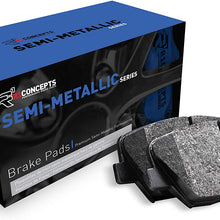 Rear R1 Concepts Semi-Met Series Brake Pad With Rubber Steel Rubber Shims