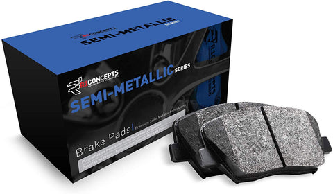 Rear R1 Concepts Semi-Met Series Brake Pad With Rubber Steel Rubber Shims