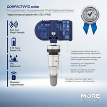 MORESENSOR Compact PRO Series 315MHz TPMS Tire Pressure Sensor 4-Pack | Preprogrammed for Select 120+ Japanese Brand Models 40700-1LA0E | Aluminum Valve Stem | KX-S012-4