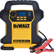 DEWALT DXAEJ14 Digital Portable Power Station Jump Starter: 1400 Peak/700 Instant Amps, 120 PSI Digital Air Compressor, 3.1A USB Ports, Battery Clamps