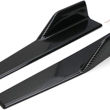 iJDMTOY Left/Right Black Carbon Fiber PP Universal Rear Side Skirt Winglets Diffusers For Car