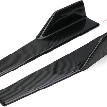 iJDMTOY Left/Right Black Carbon Fiber PP Universal Rear Side Skirt Winglets Diffusers For Car