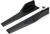 iJDMTOY Left/Right Black Carbon Fiber PP Universal Rear Side Skirt Winglets Diffusers For Car