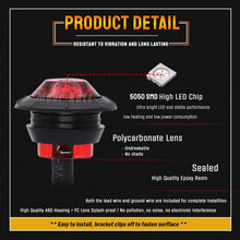 Meerkatt (Pack of 20) 3/4 Inch Small Red 3 Diodes Round Side Marker Clearance Lamp Parking Brake LED Bullet with Grommets for Van RV Bus Trailer Lorry Truck ATV Jeep 12V DC Long Lasting Lights 3led-HL