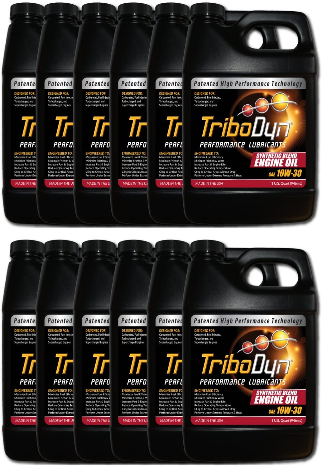 TriboDyn 10w30 Synthetic Blend Motor Oil - 12 US Quarts