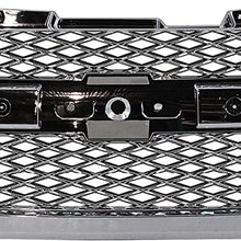 Grille Assembly Compatible with 2004-2012 Chevrolet Colorado Mesh Insert Chrome Shell and Insert 2-Piece Design
