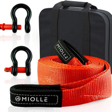 Miolle Offroad Recovery Set Tow Strap 2”x20’ (20990lb) - Lab Tested MBS Tow Rope for Small Vehicles, ATV, UTV, Snowmobile