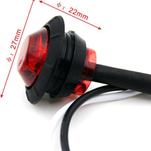 Purishion 10x 3/4"" Round LED Clearence Light Front Rear Side Marker Indicators Light for Truck Car Bus Trailer Van Caravan Boat, Taillight Brake Stop Lamp (12V, Red+Amber)